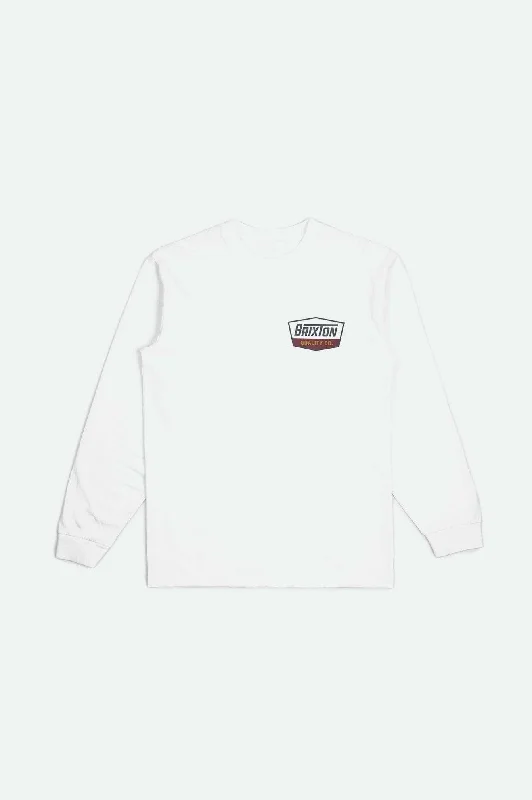 Regal L/S Standard T-Shirt - White/Charcoal/Mahogany