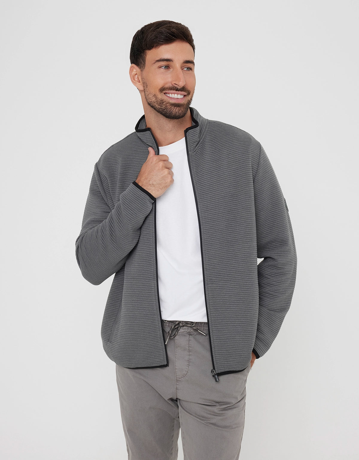 Chaqueta Cremallera Gris - Tigio