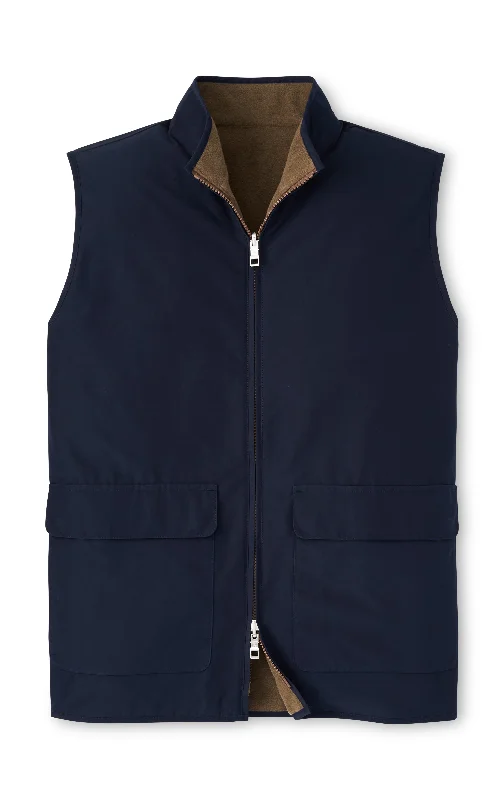 Peter Millar Brentwood Reversible Fleece Vest in Navy